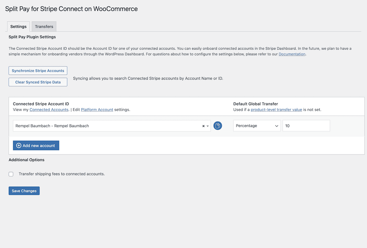 Giao diện plugin Split Pay.