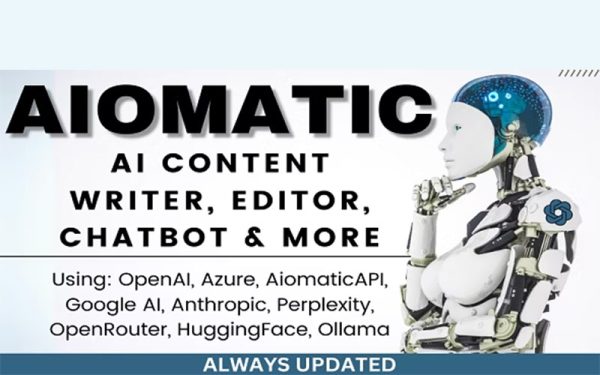 Aiomatic v2.1.4 - Automatic AI Content Writer & Editor, GPT-3 & GPT-4, ChatGPT ChatBot & AI Toolkit