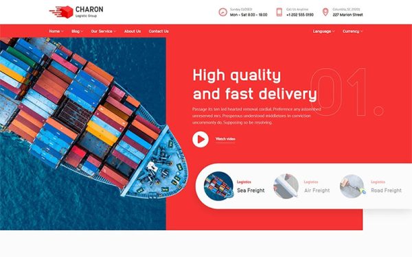 Charon v1.3.1 – Theme Cho Công Ty Vận Tải, Logistic