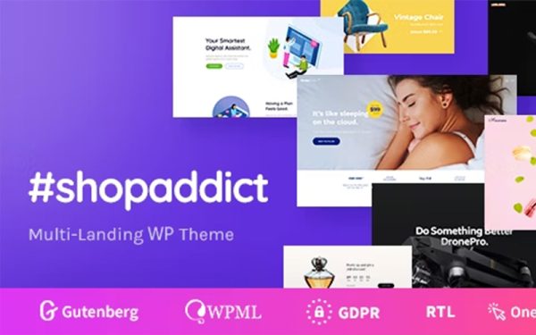 Shopaddict v1.1.3 - 16 Ready WordPress Landing Pages Theme